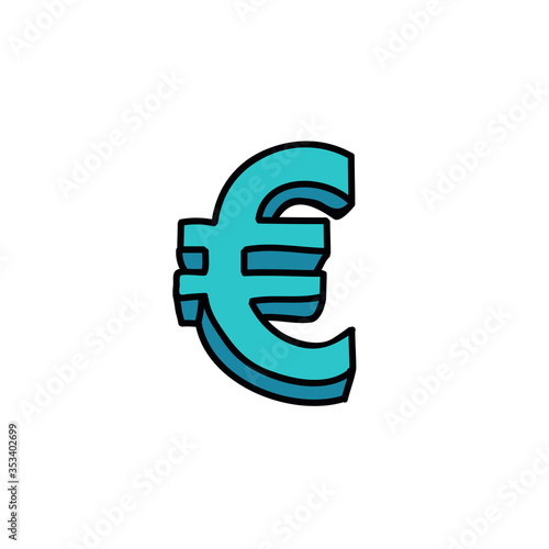 euro sign doodle icon © chernous