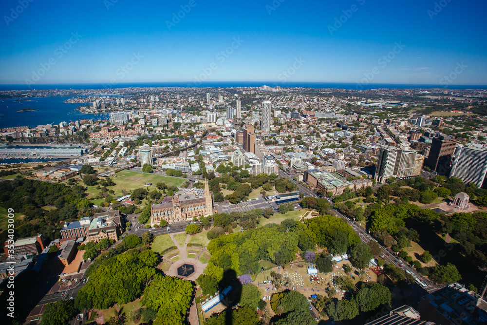 Aerial View of Sydney Looking East Towards Hyde Park