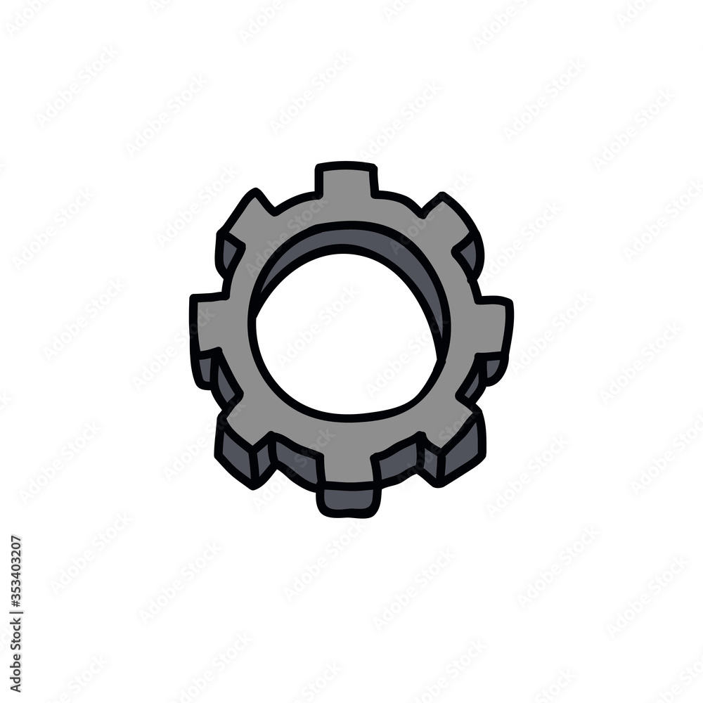 gear wheel doodle icon gear wheel doodle icon
