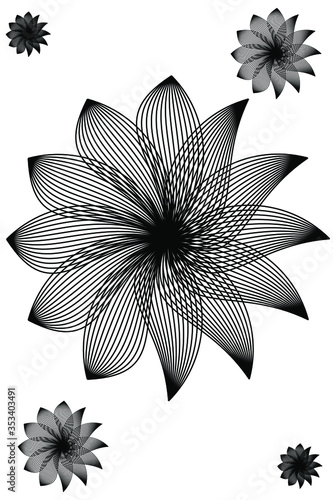 Vector line flower for various design work