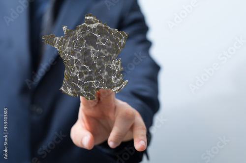 3d Digital France map count...