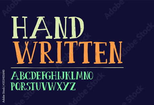 serif free handwritten typography design vector