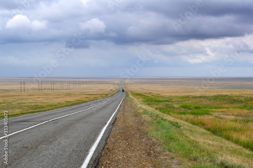 the road in the steppe