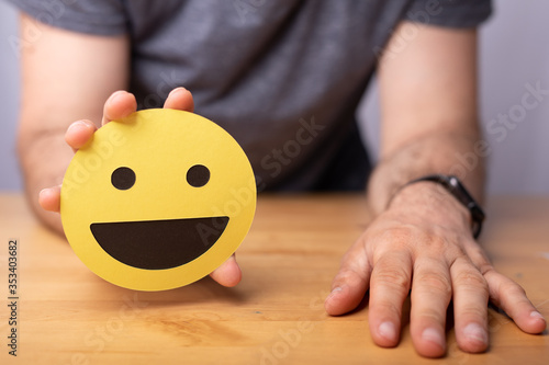 expression emotion smiley in yellow concept