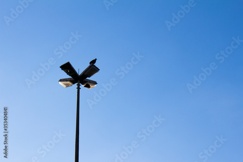 weather vane on blue sky