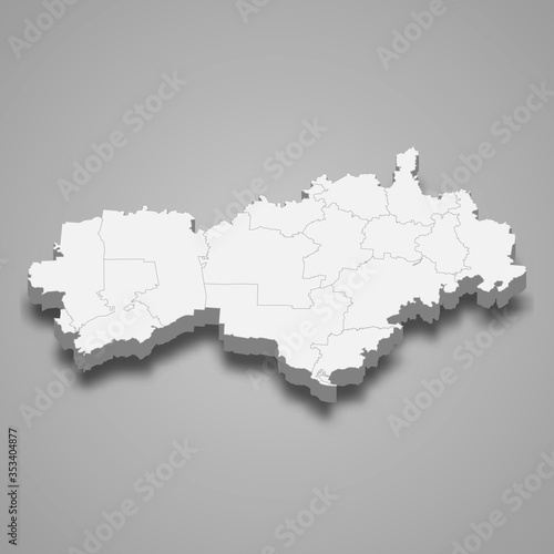 Mari El 3d map region of Russia Template for your design