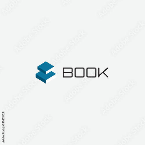 Electronic book app logo. Reading and studying symbol.Education emblem. School, college, university icon. Proofreading and print publishing house vector illustration. Isolated library, press sign.