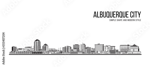 Cityscape Building Abstract Simple shape and modern style art Vector design - Albuquerque city photo