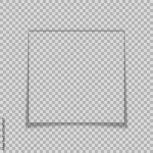 Frame shadow on transparent background. Web banner element vector