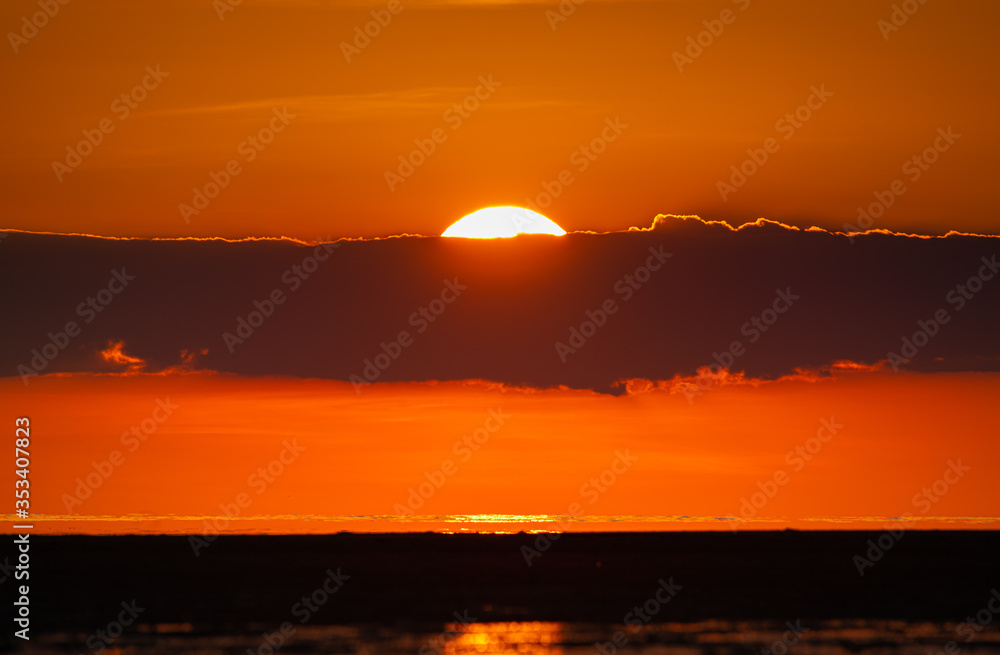 Sea and sunset along the coastline at Hin Kong Beach Phangan Island, Thailand. Feb 05 2019 Sea and sunset along the coastline at Hin Kong Beach Phangan Island, Thailand. Feb 05 2019