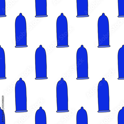 condom seamless doodle pattern
