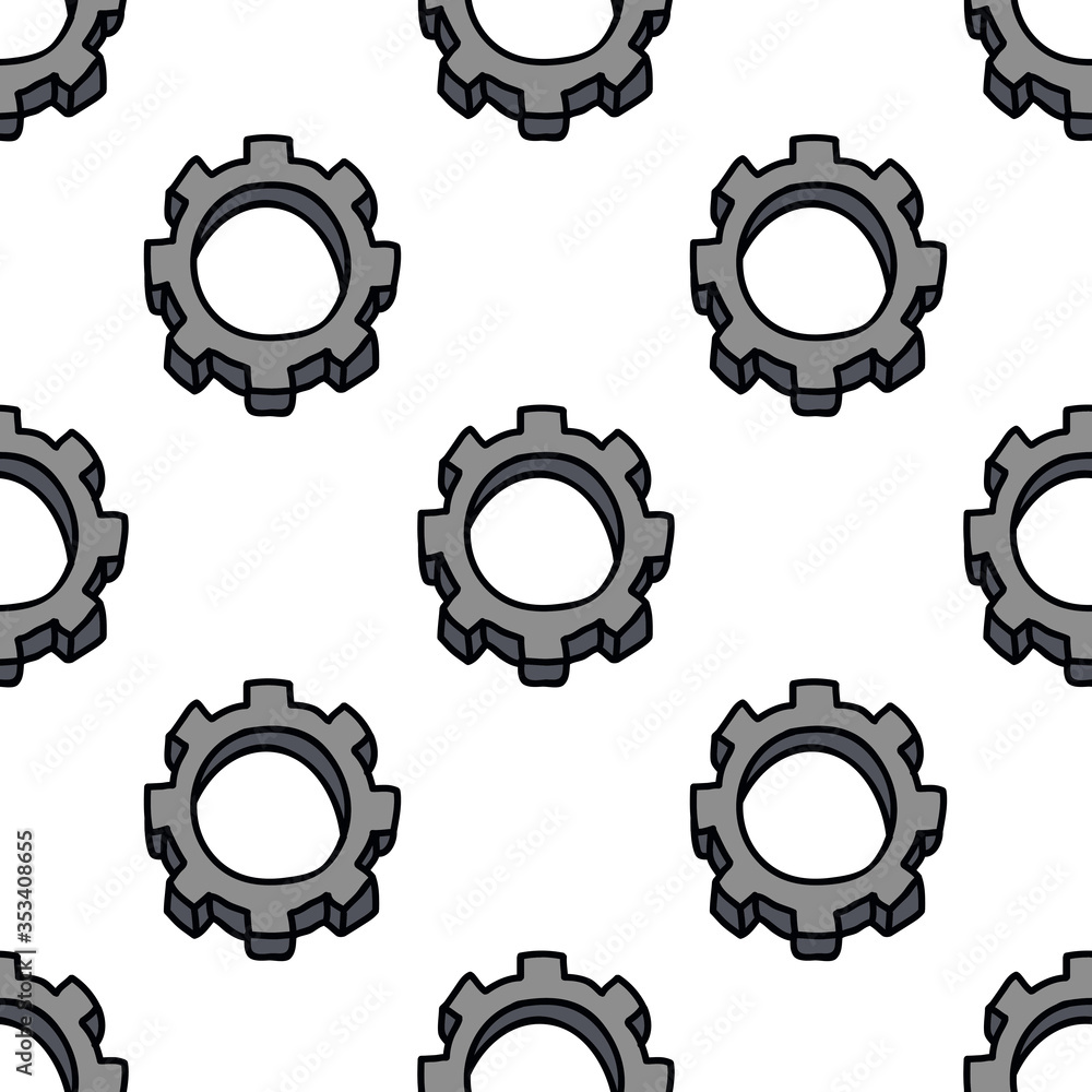 gear wheel seamless doodle pattern gear wheel seamless doodle pattern