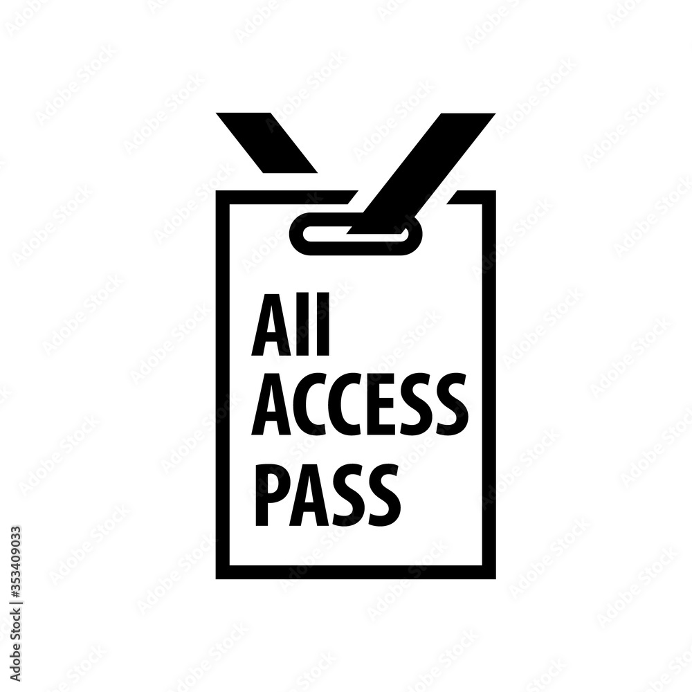 All access pass badge icon. Clipart image isolated on white background  Stock Vector | Adobe Stock