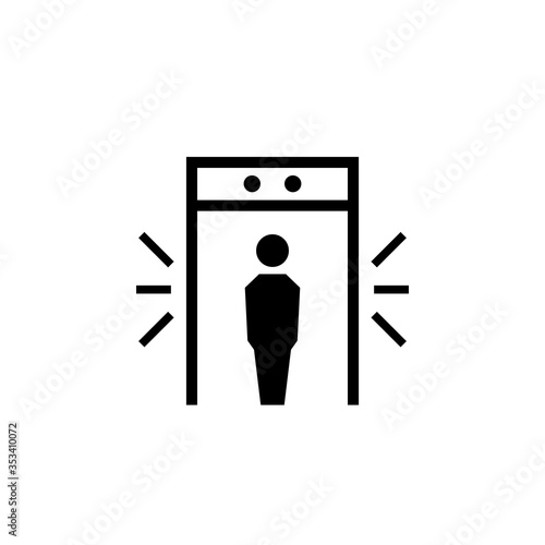 Airport metal detector icon. Clipart image isolated on white background