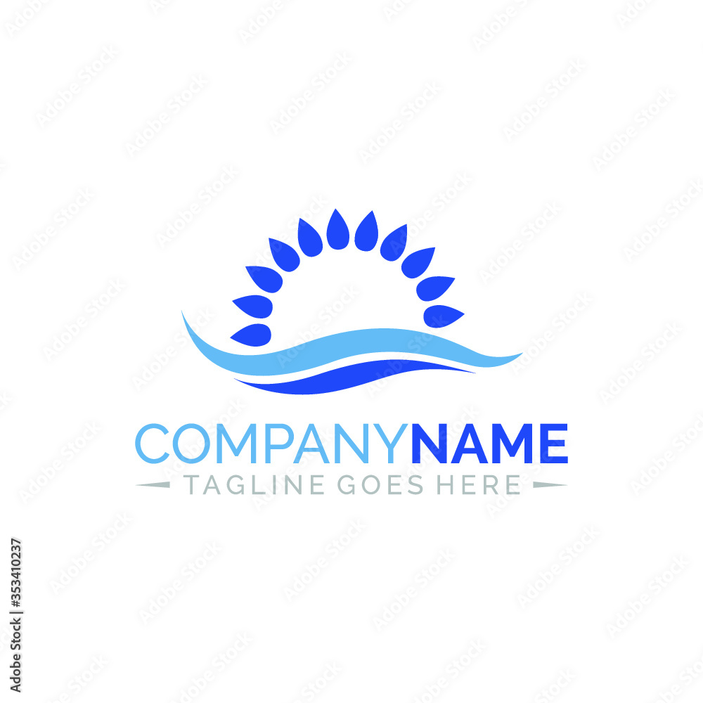 Sun Water Logo Concept Sun Water Logo Concept