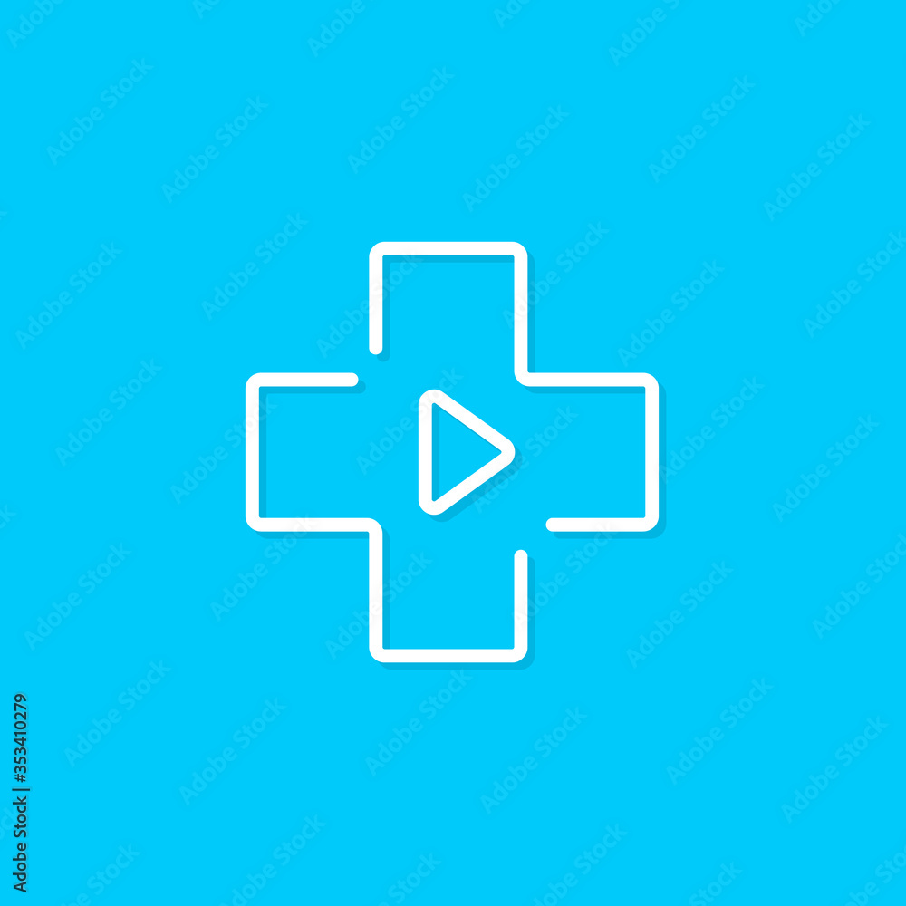 Digital virtual medical service vector logo concept. Distance doctor consultation symbol. Hospital staff remote work sign. Telemedicine logotype. Online diagnosing icon. Modern web healthcare system.