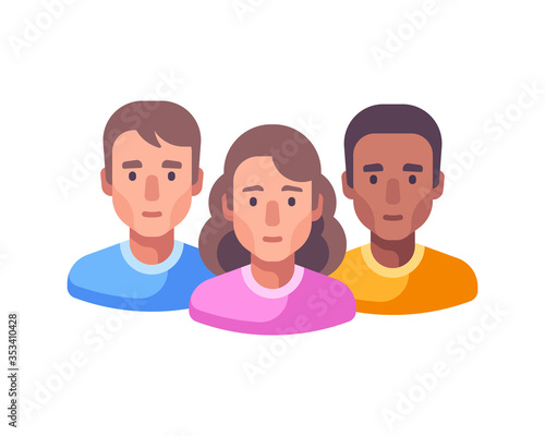 Team work flat illustration. Social media community flat icon. Diversity concept