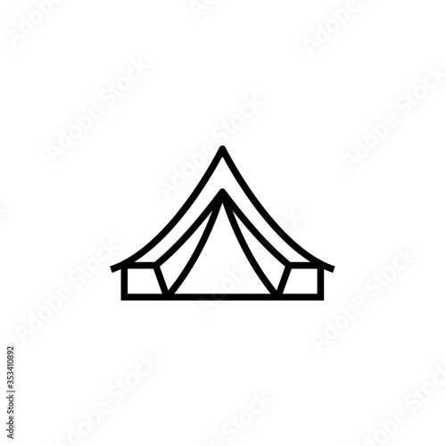 Bell tent outline icon. Clipart image isolated on white background