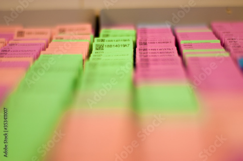 bloques de parafina ordenados