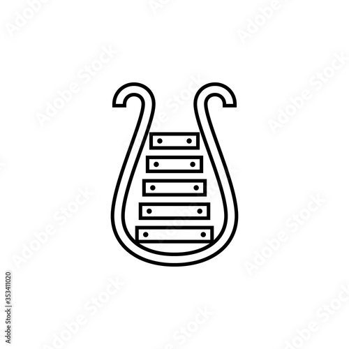 Lyre outline icon. Clipart image isolated on white background