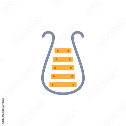 Lyre simple icon. Clipart image isolated on white background