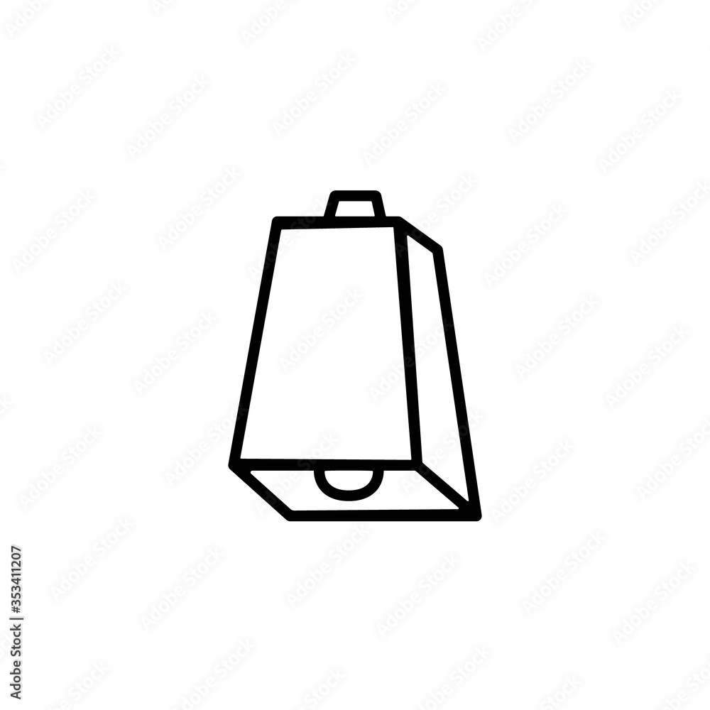 Cow bell outline icon. Clipart image isolated on white background Stock ...