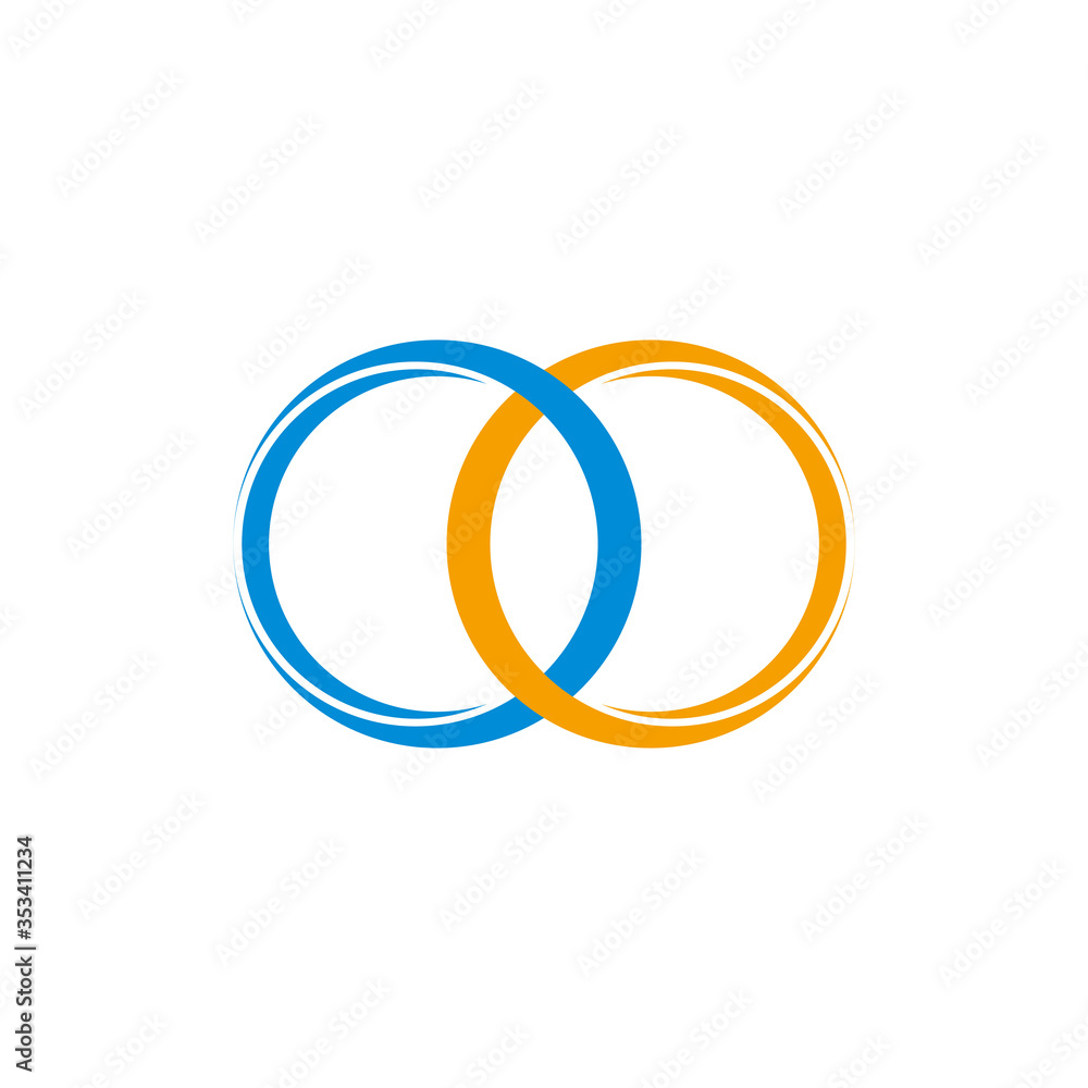 linked 3d rings symbol decoration vector linked 3d rings symbol decoration vector