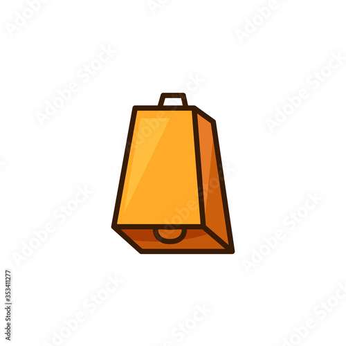 Cow bell icon. Clipart image isolated on white background