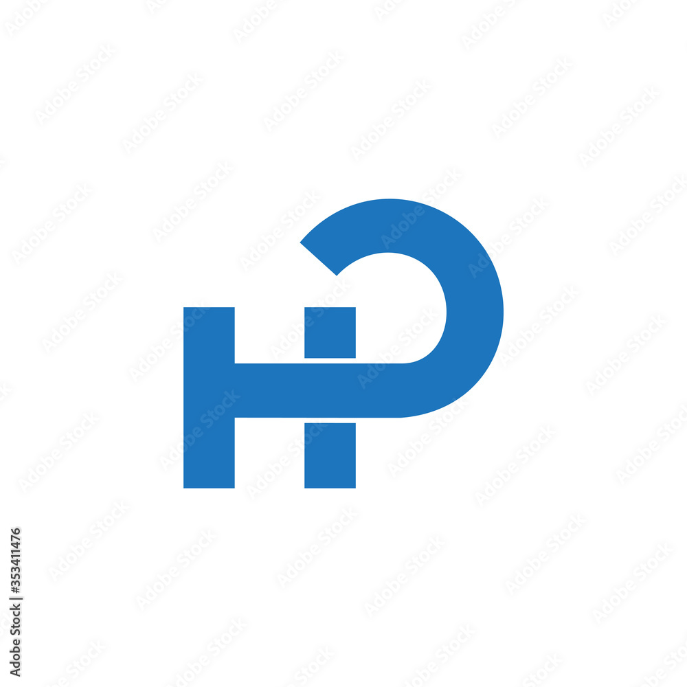 letter hp linked geometric simple symbol logo vector letter hp linked geometric simple symbol logo vector