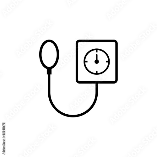 Blood pressure machine outline icon. Clipart image isolated on white background