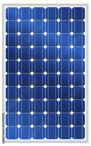 Blue silicon photovoltaic electric solar panel texture Detailed vector illustration
