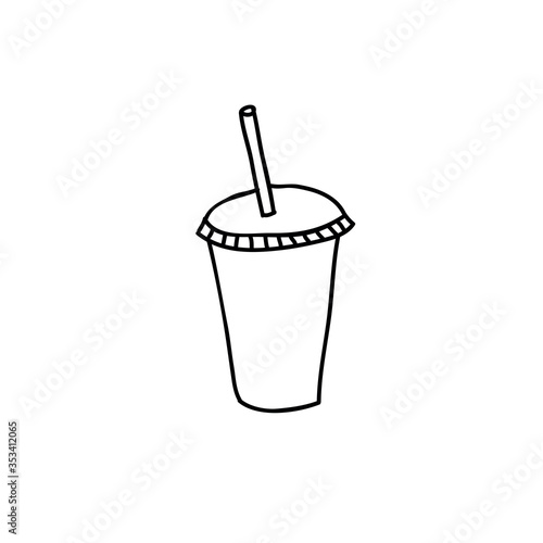 soda take away cup doodle icon