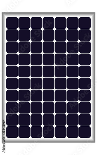 Blue silicon photovoltaic electric solar panel texture Detailed vector illustration