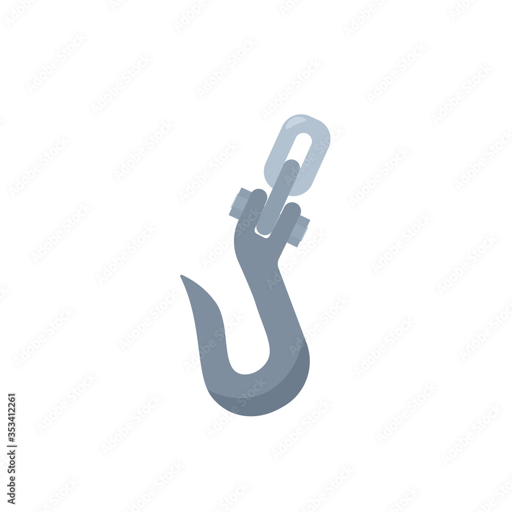 Hook tow chain icon. Clipart image isolated on white background Stock