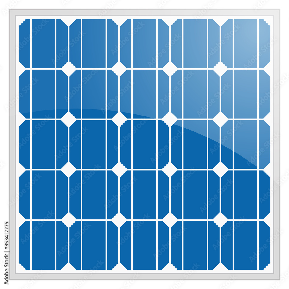 Blue silicon photovoltaic electric solar panel texture Detailed vector ...