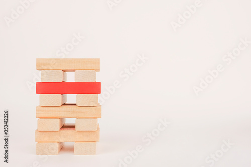 The red domino stands out