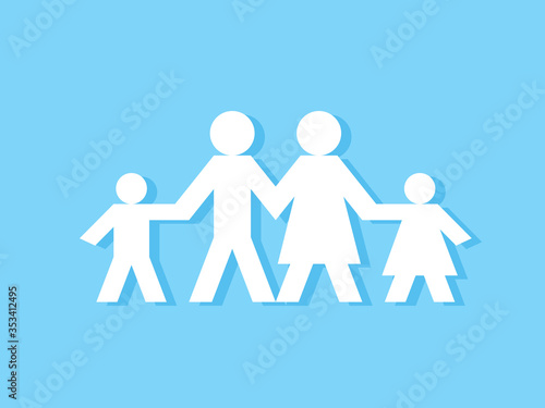 Family paper doll chain. Clipart image 