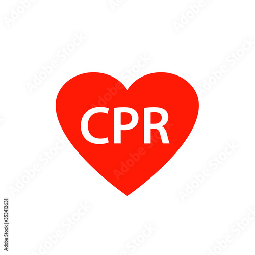 CPR heart icon. Clipart image isolated on white background