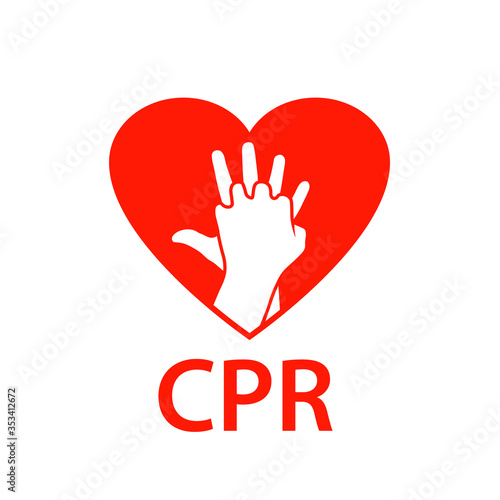 CPR heart icon. Clipart image isolated on white background