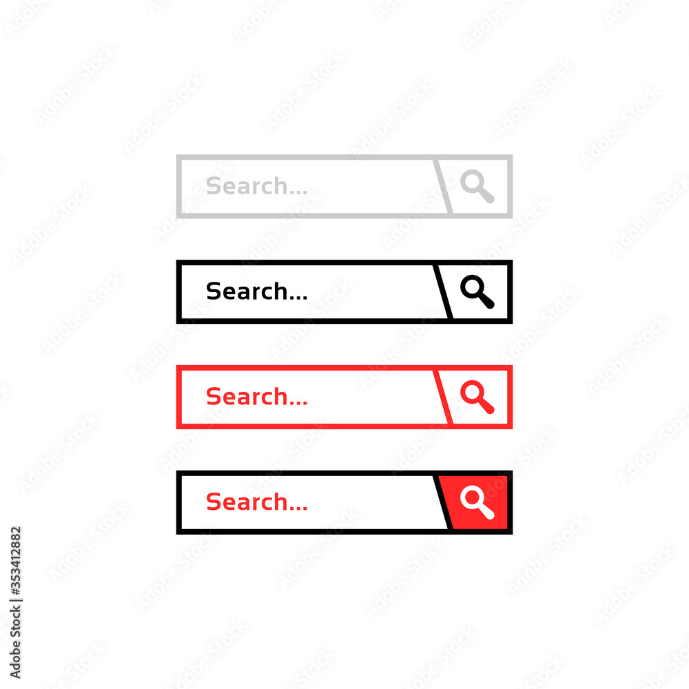 outline set of search bar icon