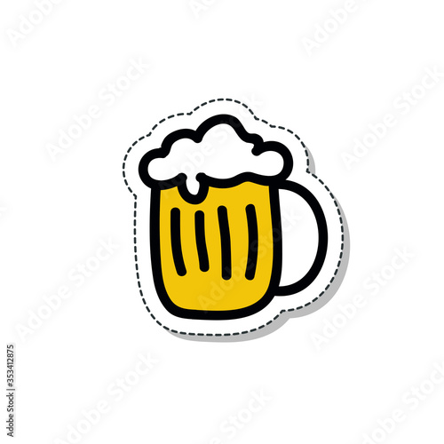 beer doodle sticker icon