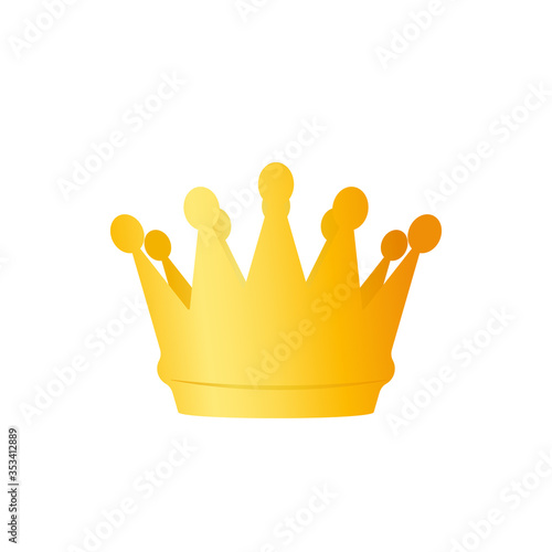 Golden monarch crown icon. Clipart image isolated on white background