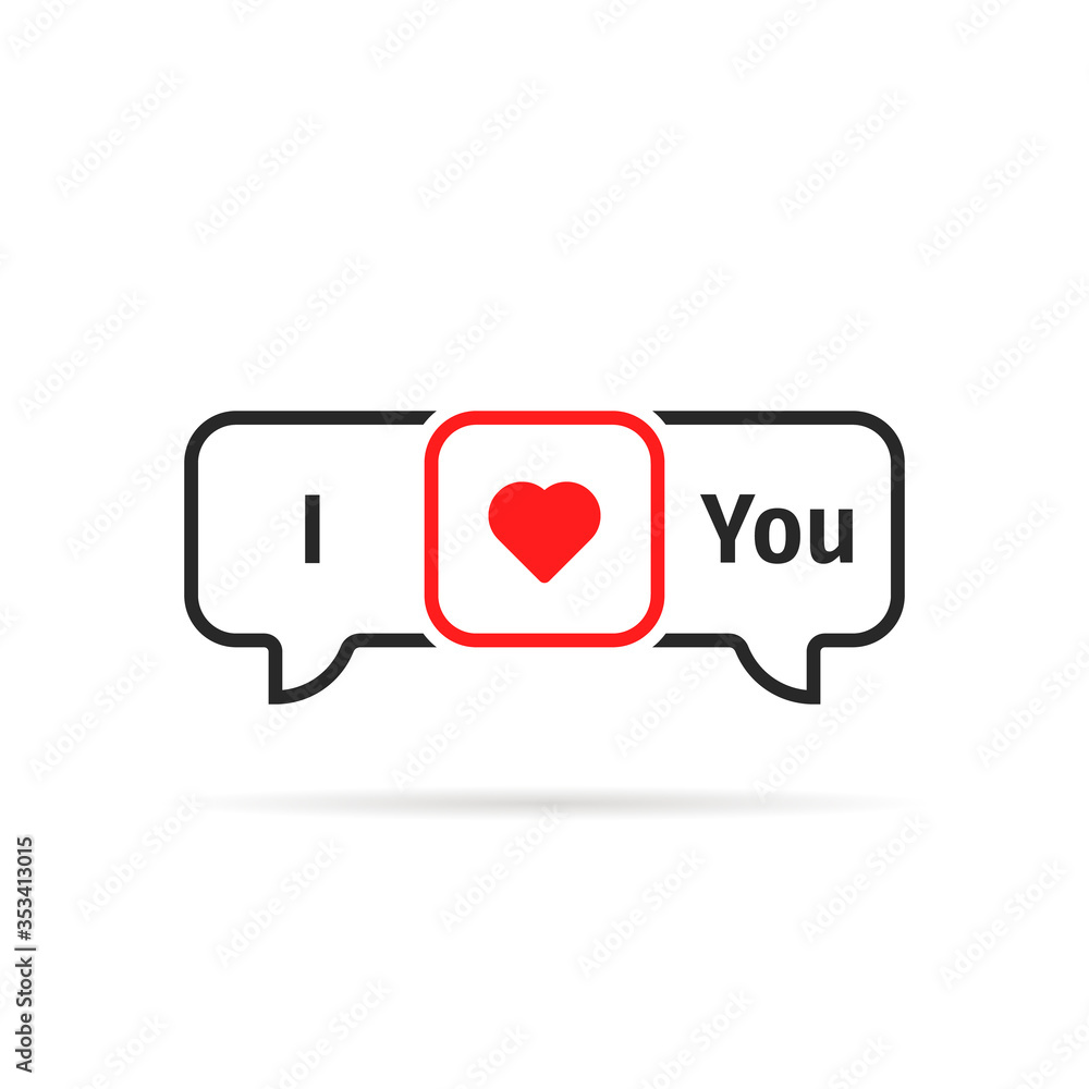 i love you online chat speech bubble i love you online chat speech bubble