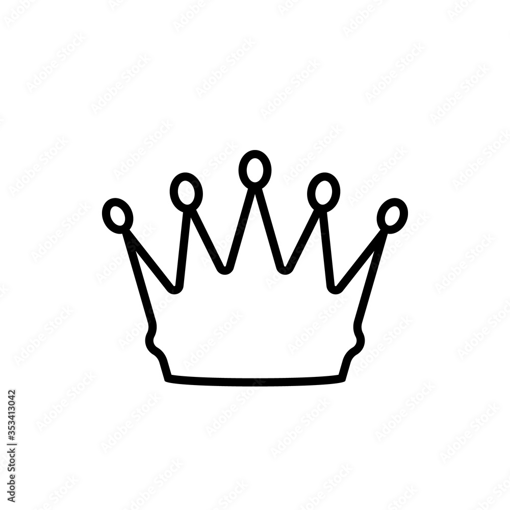 5 point crown outline icon. Clipart image isolated on white background ...