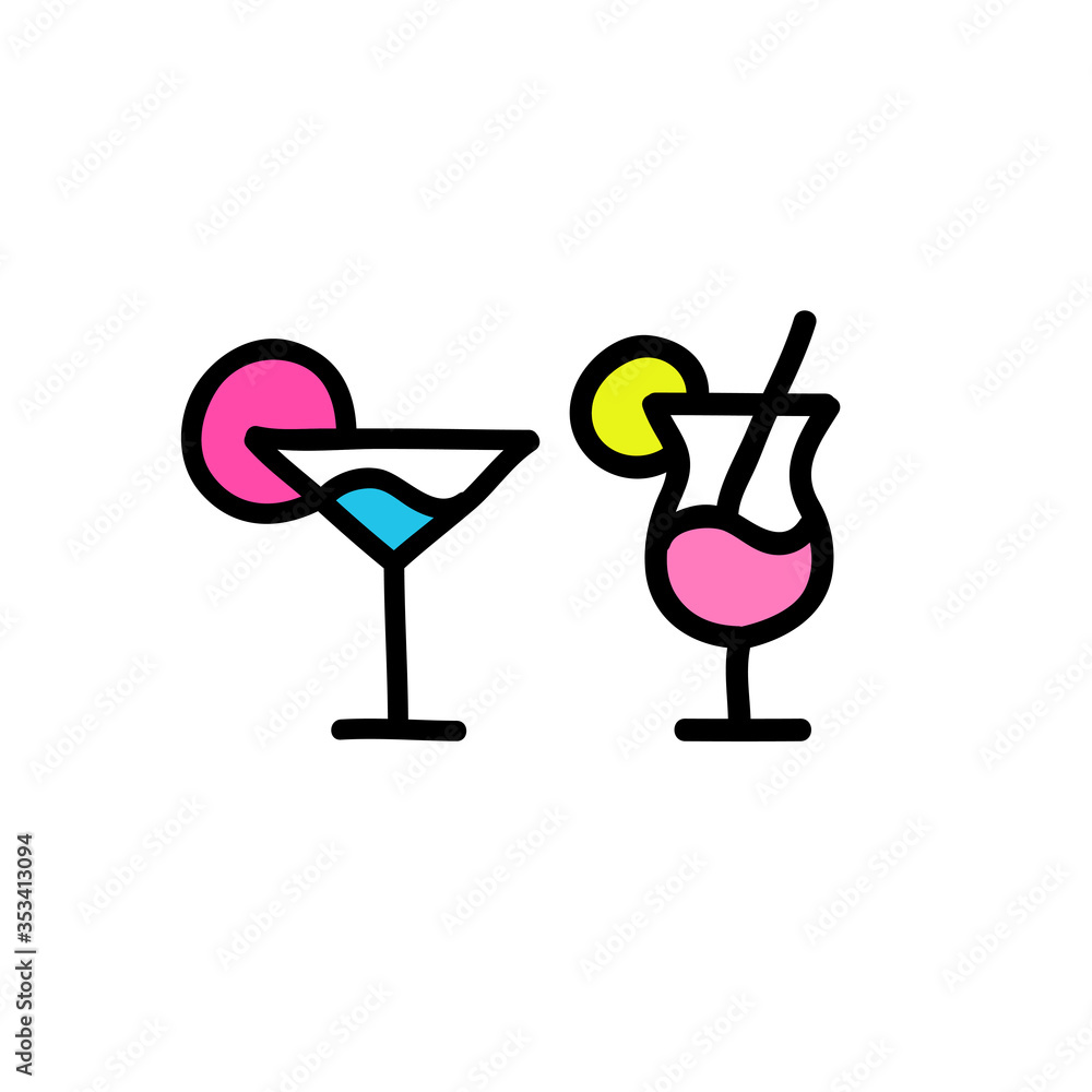 cocktail doodle icon cocktail doodle icon