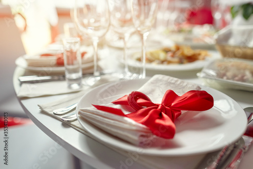 Festive table setting for event