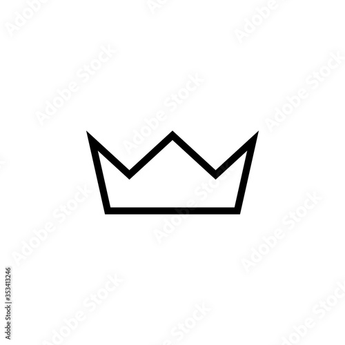 3 point crown simple outline icon. Clipart image isolated on white background