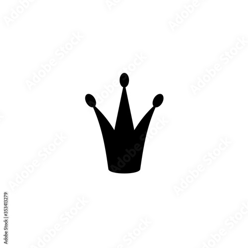 3 point crown silhouette icon. Clipart image isolated on white background