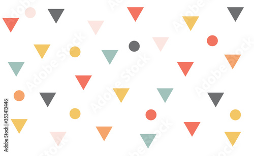 Colorful of many geometric shape, triangle, circle background. Surface for your design.