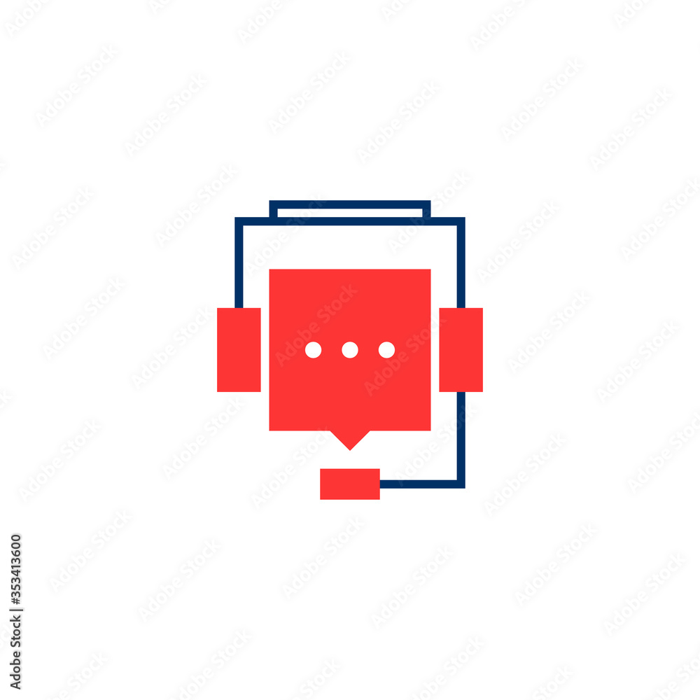 hotline abstract logo with speech buble hotline abstract logo with speech buble